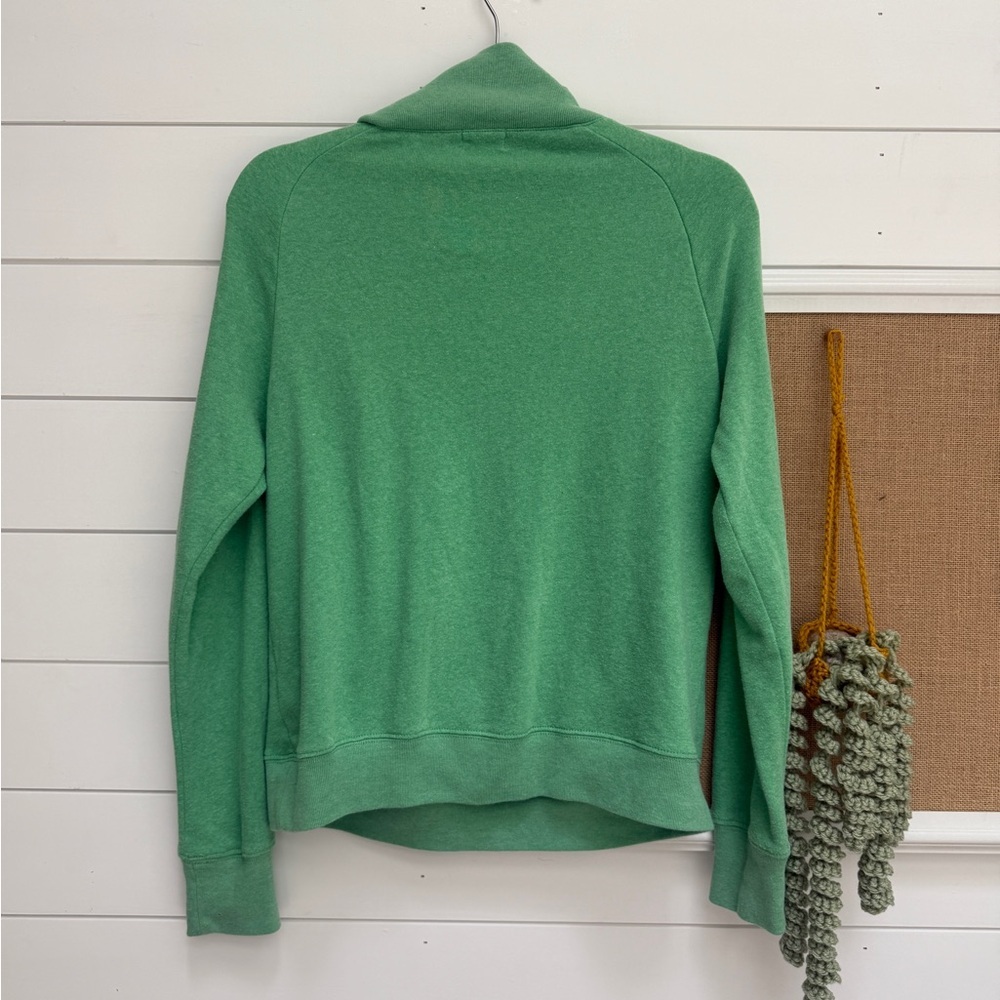JCrew Wide button-collar green Sweatshirt size s - Picture 3 of 5